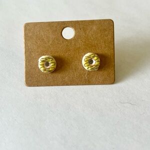 2/$15- Yellow Donut Stud Earrings Handmade